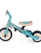 Petite&Mars Tricicleta pentru copii PetiteMars Turbo Dino Park editie limitata 5 in 1 multifunctionala cu maner de ghidaj roti din cauciuc greutate admisa 25 kg 1.5-5 ani