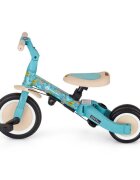 Petite&Mars Tricicleta pentru copii PetiteMars Turbo Dino Park editie limitata 5 in 1 multifunctionala cu maner de ghidaj roti din cauciuc greutate admisa 25 kg 1.5-5 ani