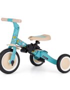 Petite&Mars Tricicleta pentru copii PetiteMars Turbo Dino Park editie limitata 5 in 1 multifunctionala cu maner de ghidaj roti din cauciuc greutate admisa 25 kg 1.5-5 ani