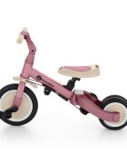Petite&Mars Tricicleta pentru copii PetiteMars Turbo Dusty Rose 5 in 1 Multifunctionala Vehicul de impins Bicicleta cufara pedale Cu maner de ghidaj Detasabil Roti din cauciuc Pana la 25 kg 1.5-5 ani