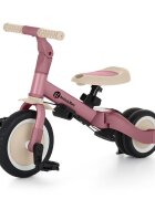 Petite&Mars Tricicleta pentru copii PetiteMars Turbo Dusty Rose 5 in 1 Multifunctionala Vehicul de impins Bicicleta cufara pedale Cu maner de ghidaj Detasabil Roti din cauciuc Pana la 25 kg 1.5-5 ani