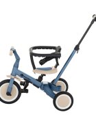 Petite&Mars Tricicleta pentru copii PetiteMars Turbo Ocean Blue 5 in 1 Multifunctionala Vehicul de impins Bicicleta cufara pedale Cu maner de ghidaj Detasabil Roti din cauciuc Pana la 25 kg 1.5-5 ani