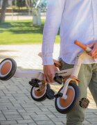 Petite&Mars Tricicleta pentru copii PetiteMars Turbo Ocean Blue 5 in 1 Multifunctionala Vehicul de impins Bicicleta cufara pedale Cu maner de ghidaj Detasabil Roti din cauciuc Pana la 25 kg 1.5-5 ani