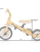 Petite&Mars Tricicleta pentru copii PetiteMars Turbo Ocru 5 in 1 Multifunctionala Vehicul de impins Bicicleta cufara pedale Cu maner de ghidaj Detasabil Roti din cauciuc Pana la 25 kg 1.5-5 ani