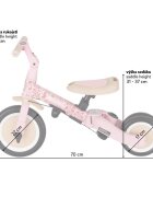 Petite&Mars Tricicleta pentru copii PetiteMars Turbo Rosy Wilderness editie limitata 5 in 1 multifunctionala cu maner de ghidaj roti din cauciuc greutate admisa 25 kg 1.5-5 ani