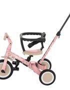 Petite&Mars Tricicleta pentru copii PetiteMars Turbo Rosy Wilderness editie limitata 5 in 1 multifunctionala cu maner de ghidaj roti din cauciuc greutate admisa 25 kg 1.5-5 ani