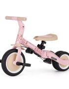 Petite&Mars Tricicleta pentru copii PetiteMars Turbo Rosy Wilderness editie limitata 5 in 1 multifunctionala cu maner de ghidaj roti din cauciuc greutate admisa 25 kg 1.5-5 ani