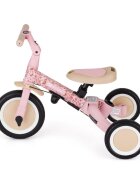 Petite&Mars Tricicleta pentru copii PetiteMars Turbo Rosy Wilderness editie limitata 5 in 1 multifunctionala cu maner de ghidaj roti din cauciuc greutate admisa 25 kg 1.5-5 ani