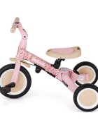 Petite&Mars Tricicleta pentru copii PetiteMars Turbo Rosy Wilderness editie limitata 5 in 1 multifunctionala cu maner de ghidaj roti din cauciuc greutate admisa 25 kg 1.5-5 ani