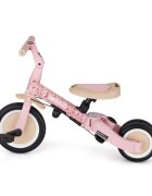 Petite&Mars Tricicleta pentru copii PetiteMars Turbo Rosy Wilderness editie limitata 5 in 1 multifunctionala cu maner de ghidaj roti din cauciuc greutate admisa 25 kg 1.5-5 ani