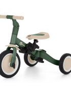 Petite&Mars Tricicleta pentru copii PetiteMars Turbo Verde 5 in 1 Multifunctionala Vehicul de impins Bicicleta cufara pedale Cu maner de ghidaj Detasabil Roti din cauciuc Pana la 25 kg 1.5-5 ani