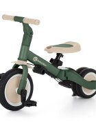 Petite&Mars Tricicleta pentru copii PetiteMars Turbo Verde 5 in 1 Multifunctionala Vehicul de impins Bicicleta cufara pedale Cu maner de ghidaj Detasabil Roti din cauciuc Pana la 25 kg 1.5-5 ani