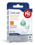 PIC SOLUTION Plasturi piele sensibila Delicate 19x72mm cu solutie antibacteriana 20 buccutie