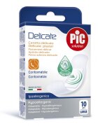 PIC SOLUTION Plasturi piele sensibila Delicate 25x72mm cu solutie antibacteriana 10 buccut
