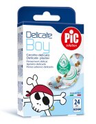 PIC SOLUTION Plasturi piele sensibila Delicate Boy pentru copii 19x72mm cu solutie antibacteriana 24 buccut