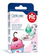 PIC SOLUTION Plasturi piele sensibila Delicate Girl pentru copii 19x72mm cu solutie antibacteriana 24 buccut