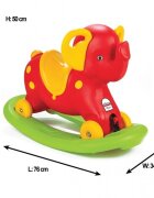 PILSAN Balansoar elefant 2 in 1 cu roti si platforma detasabila Rosu