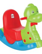 PILSAN Balansoar pentru copii Happy Dino green cu spatar manere ergonomicesistem de siguranta anti-rasturnare