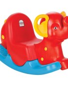 PILSAN Balansoar pentru copii Happy Elephant red cu spatar inalt sistem de siguranta anti-rasturnare manere ergonomice recomandat de la 3 ani
