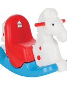 PILSAN Balansoar pentru copii Happy Horse white cu spatar inalt sistem de siguranta anti-rasturnare manere ergonomice recomandat de la 3 ani