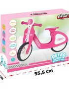 PILSAN Bicicleta copii fara pedale Retro Pink scaun reglabil in 3 pozitii sarcina maxima 30 kg de la 2 ani roti din cauciuc EVA