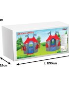 PILSAN Casuta de gradina pentru copii Castelul Cavalerului RosuGri design realist Instalare usoara utilizare interiorexteriorplastic rezistent UV usa si ferestre functionale 168x125x129 cm