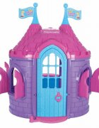 PILSAN Casuta de gradina pentru copii Castelul Printesei MovRoz design realist Instalare usoara utilizare interiorexteriorplastic rezistent UV usa si ferestre functionale 168x125x129 cm
