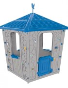 PILSAN Casuta de gradina pentru copii Stone House AlbastruGri utilizare interiorexteriorplastic rezistent UVdesign realist usa cu deschidere 85x85x115 cm