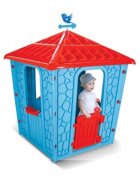 PILSAN Casuta de gradina pentru copii Stone House Blue utilizare interiorexteriorplastic rezistent UVdesign realist usa cu deschidere 85x85x115 cm