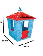 PILSAN Casuta de gradina pentru copii Stone House Blue utilizare interiorexteriorplastic rezistent UVdesign realist usa cu deschidere 85x85x115 cm
