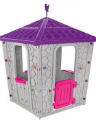 PILSAN Casuta de gradina pentru copii Stone House GriMov utilizare interiorexteriorplastic rezistent UVdesign realist usa cu deschidere 85x85x115 cm