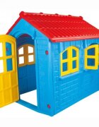 PILSAN Casuta mare de gradina pentru copii My Home Albastru 157x133x148 cm utilizare interiorexteriorplastic rezistent UVdesign realistusa si ferestre functionale