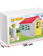 PILSAN Casuta mare de gradina pentru copii My Home Gri 157x133x148 cm utilizare interiorexteriorplastic rezistent UVdesign realistusa si ferestre functionale