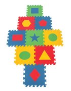 PILSAN Covoras puzzle pentru copii Forme geometrice 9piese 33x33cm din spuma termoizolantaeducativculori luminoase