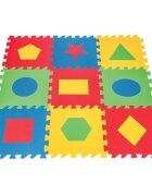 PILSAN Covoras puzzle pentru copii Forme geometrice 9piese 33x33cm din spuma termoizolantaeducativculori luminoase
