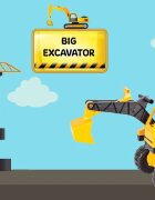PILSAN Excavator pentru copii Big fara pedale dotat cu cupa mobila si functionala sustine pana la 35 kg