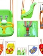 PILSAN Leagan mare pentru copii Big Swing Verde cu bara de protectie detasabilabila cu zornaitoarecenturi de sigurantafranghie 160cm reglabilagreutate maxima suportata 100kg