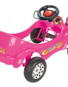 PILSAN Masinuta cu pedale pentru copii Herby Mare Roz Miscare liniara a pedalelor Greutate maxima admisa 25 kg Design prietenos Volan cu claxon