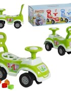 PILSAN Masinuta pentru copii fara pedale Ride-On Shape Sorter Car Green spatar cu functie de impingere spatiu de depozitare sub sezut 5 forme de sortat greutate maxima admisa 20 kg