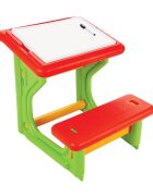 PILSAN Masuta de studiu cu bancuta pentru copii Study Desk Reddin plastic rezistentmargini rotunjitebancuta cu suport pentru picioarespatiu de depozitare sub masuta si suprafata pe care se poate scrie