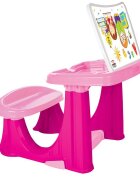PILSAN Masuta pupitru pentru studiu si desen Handy Pink cu bancuta si suport picioarespatiu de depozitarerealizat din plastic rezistentmargini rotunjite