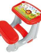 PILSAN Masuta pupitru pentru studiu si desen Smart Study Desk Red cu bancuta si suport picioarerealizat din plastic rezistentmargini rotunjite