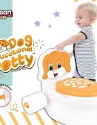 PILSAN Olita educationala muzicala Puppy cu baza antialunecaresuport hartie igienica si vas colectare detasabildesign ergonomiccutie muzicala iluminata cu efect de sunet sifon