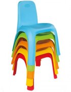 PILSAN Scaunel cu spatar pentru copii King Galben interiorexteriorsezut ergonomicpicioare stabile cu antiderapantutilizare pentru gradinita cresa afterschoolgreutate suportata 150kg