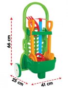 PILSAN Set de gradinarit pentru copii Garden Trolley cu carucior si 5 accesorii
