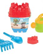 PILSAN Set galetusa si forme pentru nisip Mini Castle Red