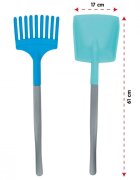 PILSAN Set grebla si lopata pentru copii 61cmutilizare in gradina sau joaca cu nisip Blue