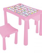 PILSAN Set masuta cu 2 scaunele Story Roz pentru scrisactivitatidin plastic rezistentmasuta cu inaltime reglabilausor de montatutilizare interiorexteriorgradinitecreseafterschool