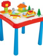 PILSAN Set masuta cu doua scaunele Master Study cu spatiu depozitare rechiziterealizat din plastic rezistent cu margini rotunjiteplaca constructie si 121 cuburi constructie inclusedimensiune masuta 60x60x50 cm