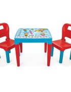 PILSAN Set masuta cu doua scaunele Study Table Blue spatar inaltmargini rotunjite